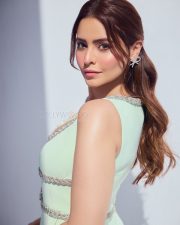 Chic Actress Aamna Sharif in a Mint Green Embellished Mini Dress Photos 02
