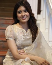 Cute Amritha Aiyer in a White Dress Pictures 02
