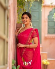 Cute and Gorgeous Amritha Aiyer in Red Half Saree Photoshoot Stills 08