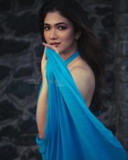 Delightful Ridhima Pandit in a Blue Halter Neck Maxi Dress Photos 02