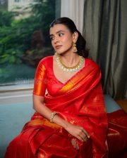 Elegant Actress Hebah Patel in a Red Kanjivaram Silk Saree Photos 02 Elegant Actress Hebah Patel in a Red Kanjivaram Silk Saree Photos 02