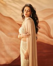 Elegant Actress Shruti Haasan in a Ivory Pearl Embroidered Lehenga Photos 05
