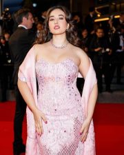 Glamorous Actress Aditi Budhathoki in a Pink Embellished Strapless Gown Photos 01