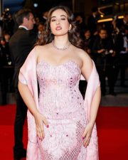 Glamorous Actress Aditi Budhathoki in a Pink Embellished Strapless Gown Photos 03