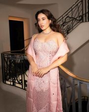 Glamorous Actress Aditi Budhathoki in a Pink Embellished Strapless Gown Photos 04