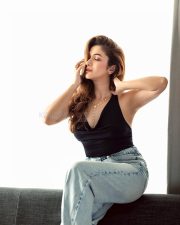 Glamorous Actress Ridhima Pandit in a Black Halter Top Studio Photos 03