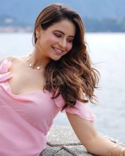 Gorgeous Aamna Sharif in a Pink Flower Sleeveless Maxi Dress Photos 04