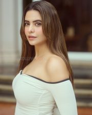 Graceful Aamna Sharif in a White Off Shoulder Mini Dress Photos 02