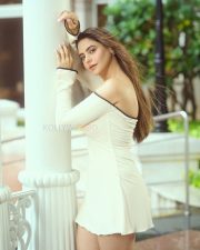 Graceful Aamna Sharif in a White Off Shoulder Mini Dress Photos 06