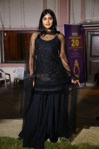 Hebah Patel at Santosham South Indian Film Awards 2021 Curtain Raiser Press Meet Photos 10