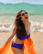 Hot Sophie Choudry in a Blue Beach Bikini Photos 02
