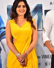 Mr X Actress Athulya Ravi in a Yellow Sleeveless Flowy Saree Photos 25