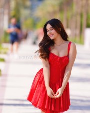 Nepali Beauty Aditi Budhathoki in a Red Bodycon Dress Pictures 04