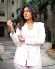 Om Shanti Shanti Shantihi Actress Eesha Rebba in a White Single Breasted Blazer with a White Top and Matching Trousers Photos 03 Om Shanti Shanti Shantihi Actress Eesha Rebba in a White Single Breasted Blazer with a White Top and Matching Trousers Photos 03