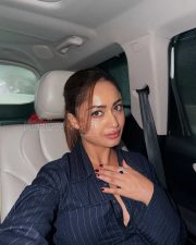 Poised Actress Tridha Chaudhary in a Navy Blue Pinstripe Wrap Shirt Photos 04 Poised Actress Tridha Chaudhary in a Navy Blue Pinstripe Wrap Shirt Photos 04