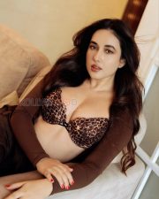 Sensual Aditi Budhathoki Cleavage in a Leopard Print Bra with Brown Jacket Photos 04