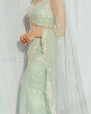 Sexy Aamna Sharif in a Mint Green See Through Saree with a Sleeveless Blouse Pictures 02