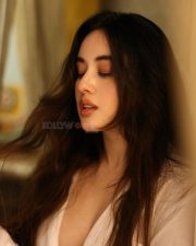 Sexy Actress Aditi B in an Oversized White Button Down Shirt Pictures 08