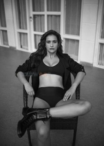 Sexy Aisha Sharma BW Photoshoot Stills 11