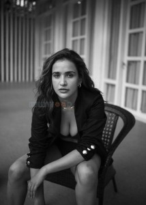 Sexy Aisha Sharma BW Photoshoot Stills 14