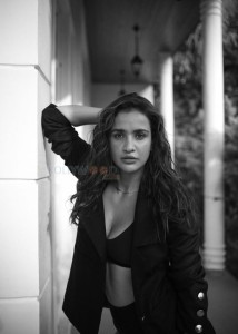 Sexy Aisha Sharma BW Photoshoot Stills 53