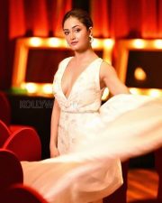 Sin Whispers of Guilt Actress Tridha Choudhury in an Off White Embroidered Deep Cleavage Sleeveless Dress Pictures 02 Sin Whispers of Guilt Actress Tridha Choudhury in an Off White Embroidered Deep Cleavage Sleeveless Dress Pictures 02