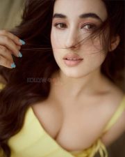 Sizzling Aditi Budhathoki in a Yellow Corset Midi Dress Photos 01