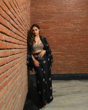 Sophisticated Actress Tridha Choudhury in a black embroidered blouse with gold detailing and black pants photos 01 Sophisticated Actress Tridha Choudhury in a black embroidered blouse with gold detailing and black pants photos 01