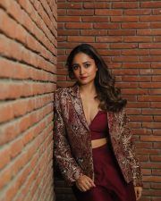 Sophisticated Actress Tridha Choudhury in a black embroidered blouse with gold detailing and black pants photos 02 Sophisticated Actress Tridha Choudhury in a black embroidered blouse with gold detailing and black pants photos 02