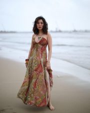 Stunning Barkha Singh in Brown Beach Vacation Dress Pictures 01