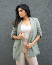 Stunning Telugu Beauty Eesha Rebba in a White Top and Light Green Blazer Pictures 01