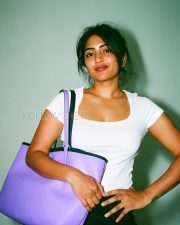 Stylish Actress Eesha Rebba in a White Square Neck Crop Top Photos 02