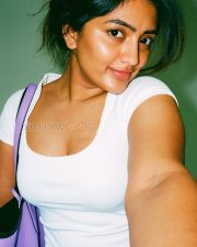 Stylish Actress Eesha Rebba in a White Square Neck Crop Top Photos 03