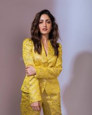 Stylish Yami Gautam in a Yellow Blazer Pant Suit Pictures 02