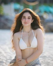 Sultry Aditi Budhathoki Cleavage in a White Bikini Top Photos 02
