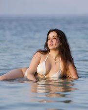 Sultry Aditi Budhathoki Cleavage in a White Bikini Top Photos 07
