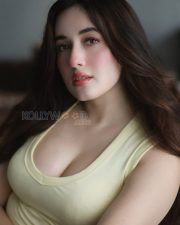 Sultry Aditi Budhathoki Cleavage in a Yellow low cut tank top Photos 01