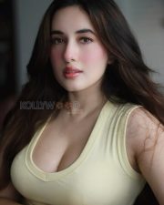 Sultry Aditi Budhathoki Cleavage in a Yellow low cut tank top Photos 02