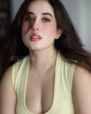 Sultry Aditi Budhathoki Cleavage in a Yellow low cut tank top Photos 03