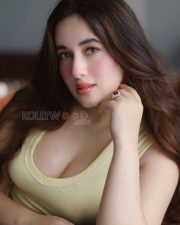 Sultry Aditi Budhathoki Cleavage in a Yellow low cut tank top Photos 07