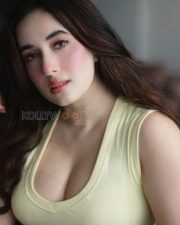 Sultry Aditi Budhathoki Cleavage in a Yellow low cut tank top Photos 09