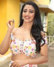 Telugu Actress Daksha Nagarkar at Ravanasura Movie Opening Photos 07