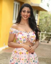Telugu Actress Daksha Nagarkar at Ravanasura Movie Opening Photos 47