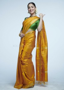 Yami Gautam in a Golden Silk Saree Photo 01