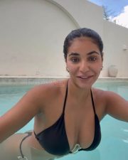 Alluring Actress Radhika Seth in a Black Bikini at Poolside Photos 02