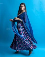 Beautiful Wamiqa Gabbi in a Blue Anarkali Dress Photos 02