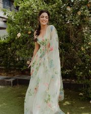 Blooming Beauty Wamiqa Gabbi in a Pastel Floral Dress Pictures 02