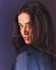 Captivating Actress Wamiqa Gabbi in a Navy Blue Embellished Blazer Dress Photos 03