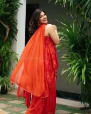 Charming Mehreen Pirzada in an Orange Shoulder Strap Kurta Pictures 06