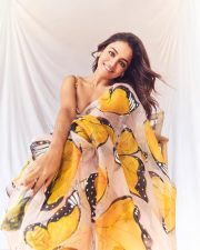 Charming Wamiqa Gabbi in a Light Pink Butterfly Lehenga at Bhool Chuk Maaf Movie Trailer Launch Photos 04